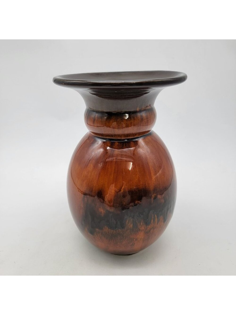 Vintage 1910 German Glaze Art Pottery Vase With Rich Brown Tones